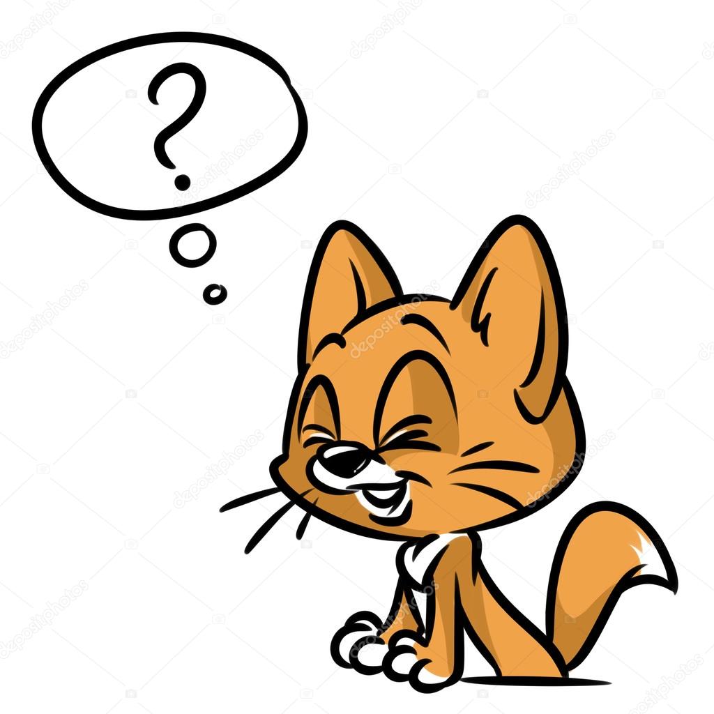 Cat surprising question cartoon — Stock Photo © Efengai