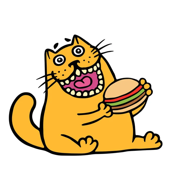 Images funny eating cartoon Cat Eating Hamburger Funny