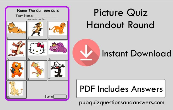 Cartoon Cats Picture Quiz Pub quiz questions, Quiz