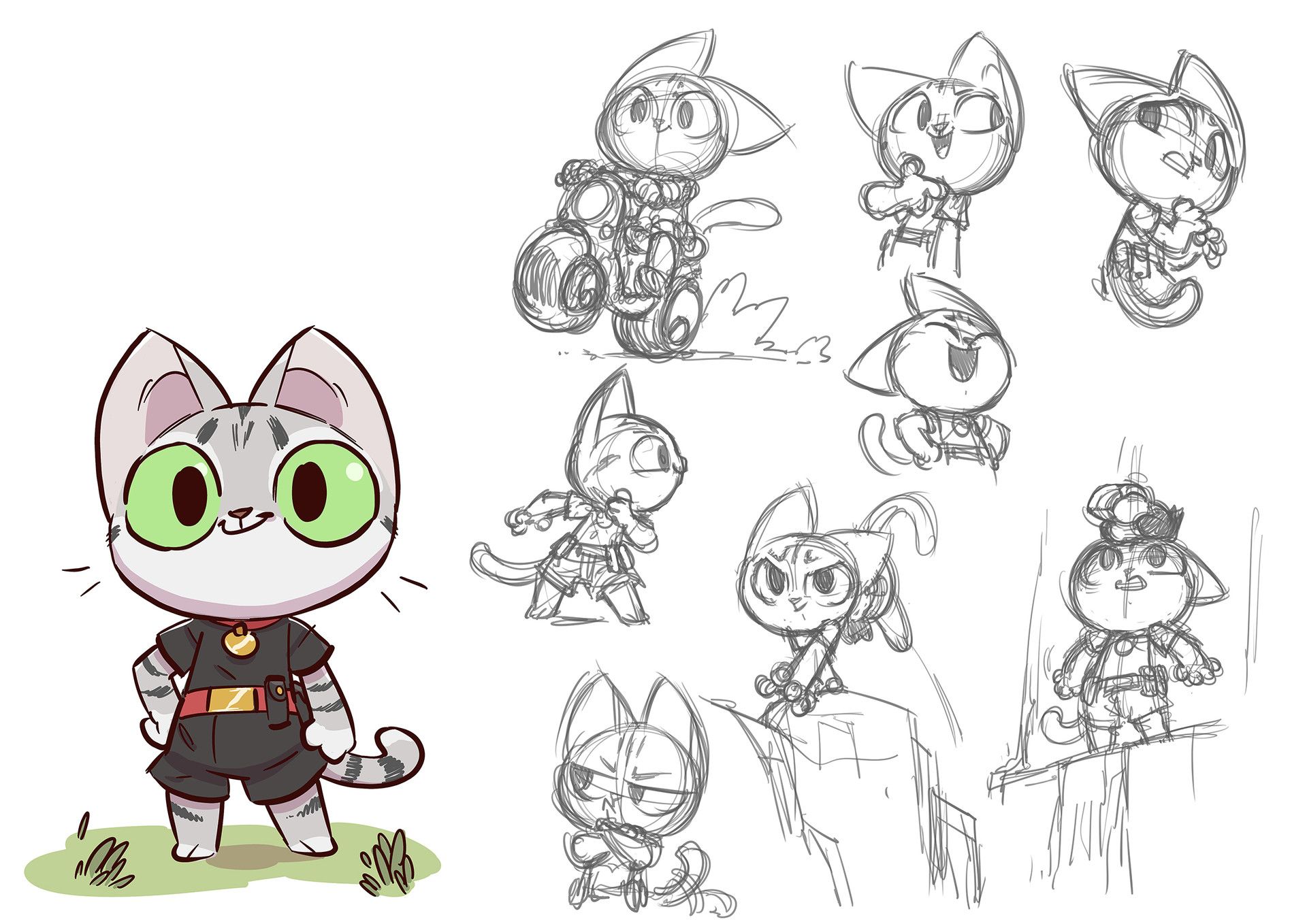 Cat Character design, Regis Donsimoni Cartoon character