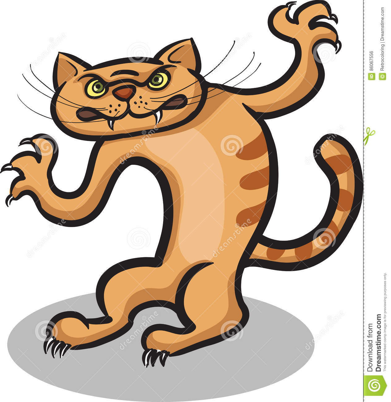 Evil cat stock vector. Illustration of mascot, look