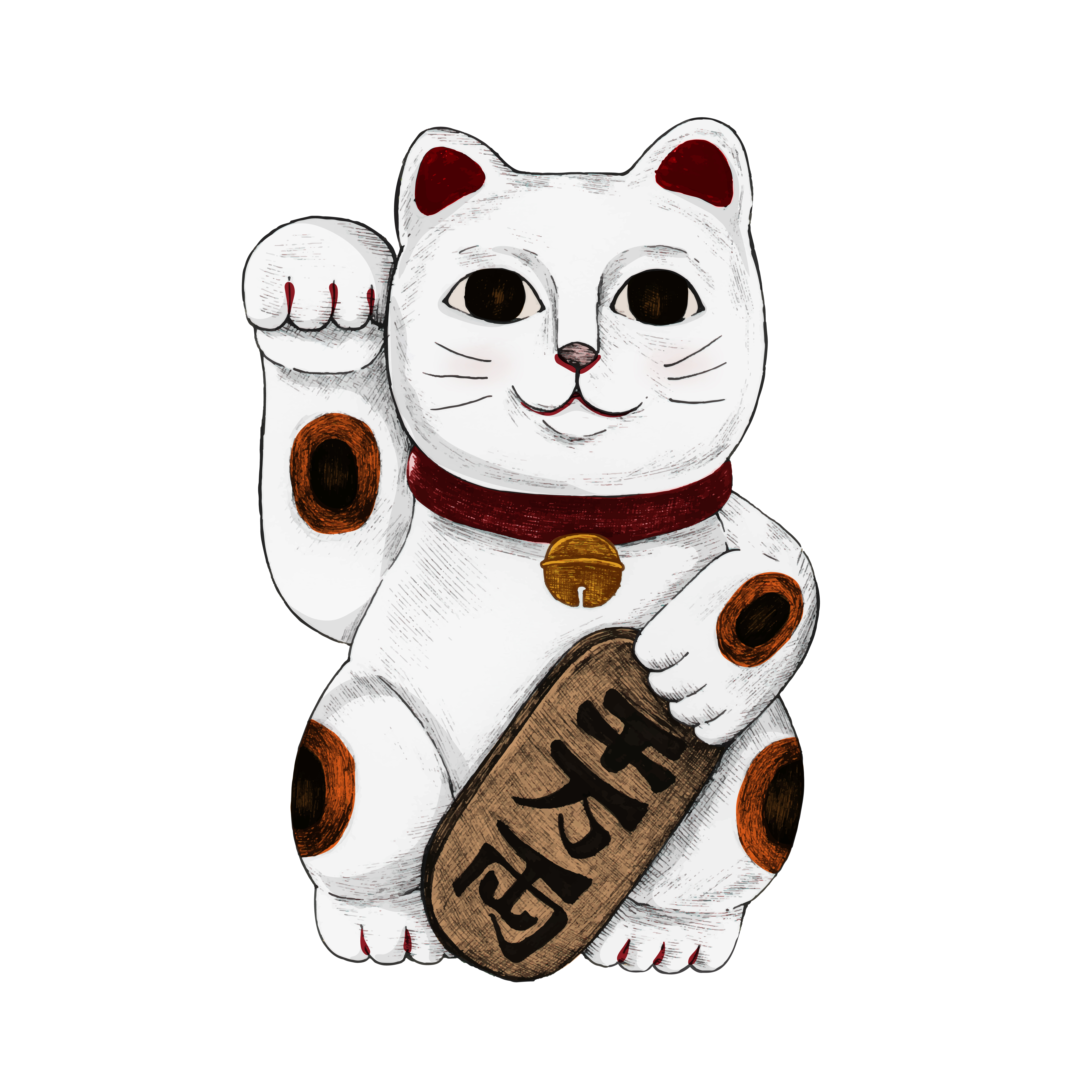 Illustration of Japanese lucky cat Download Free Vectors