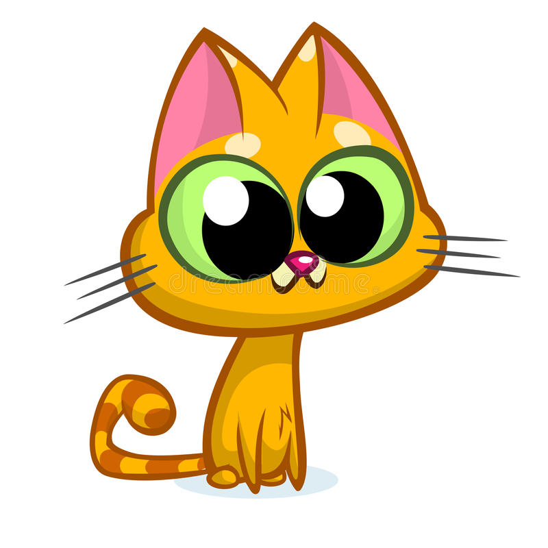 Illustration Of An Orange Striped Cat With Big Eyes