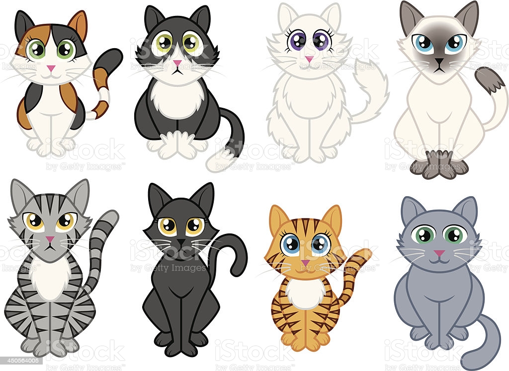 Ilustración de Dibujos Animados Gatos y más Vectores
