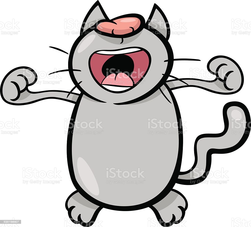 Royalty Free Yawning Cat Clip Art, Vector Images