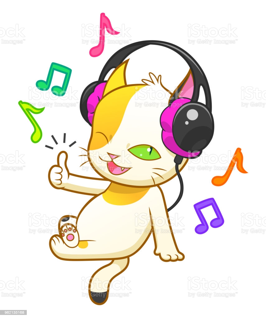 Best Cat Wearing Headphones Illustrations, RoyaltyFree