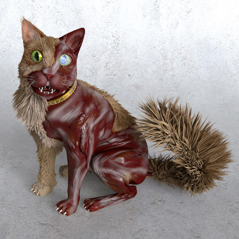 Zombie cat 3D model TurboSquid 1372190