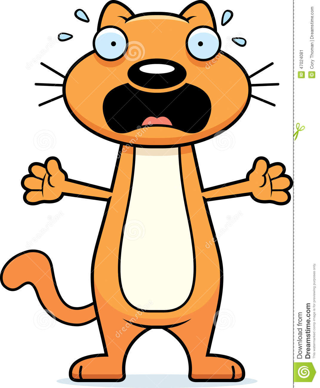 Scared Cartoon Cat stock vector. Illustration of panicking