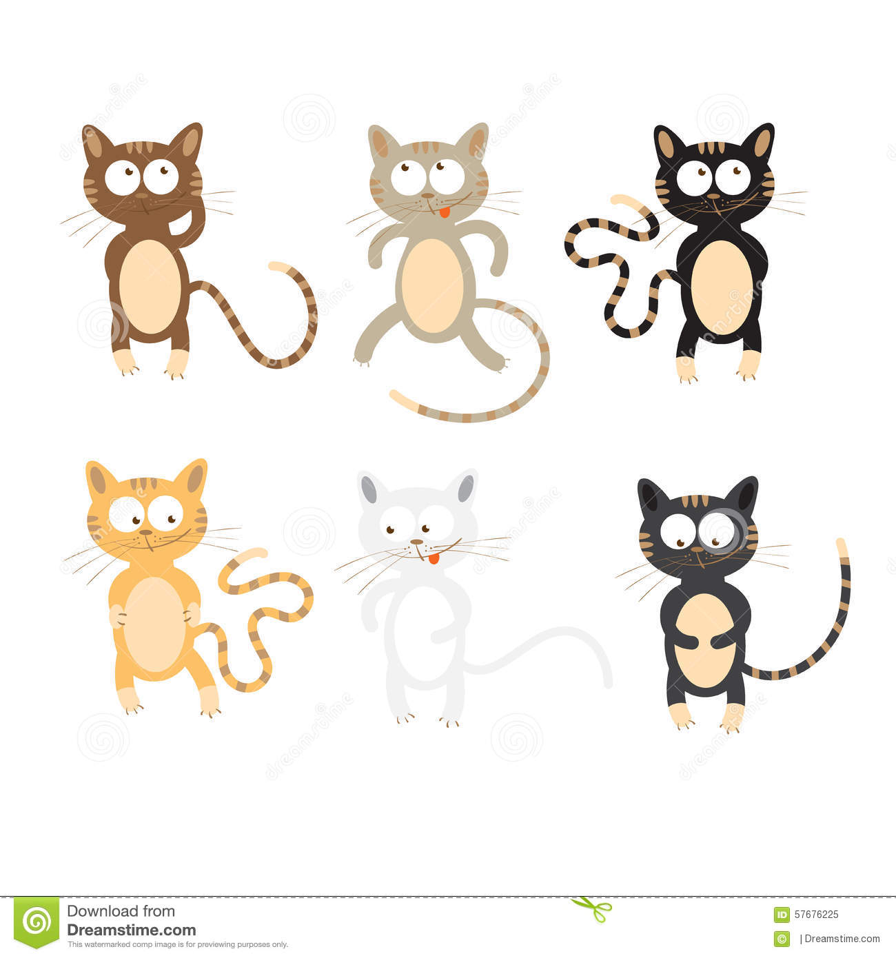 Set with cats. stock vector. Illustration of male