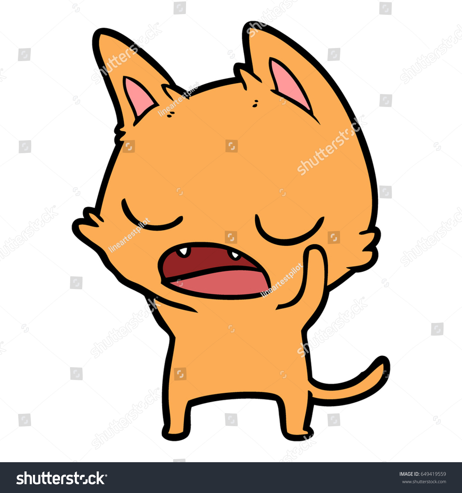 Talking Cat Cartoon Stock Vector 649419559 Shutterstock