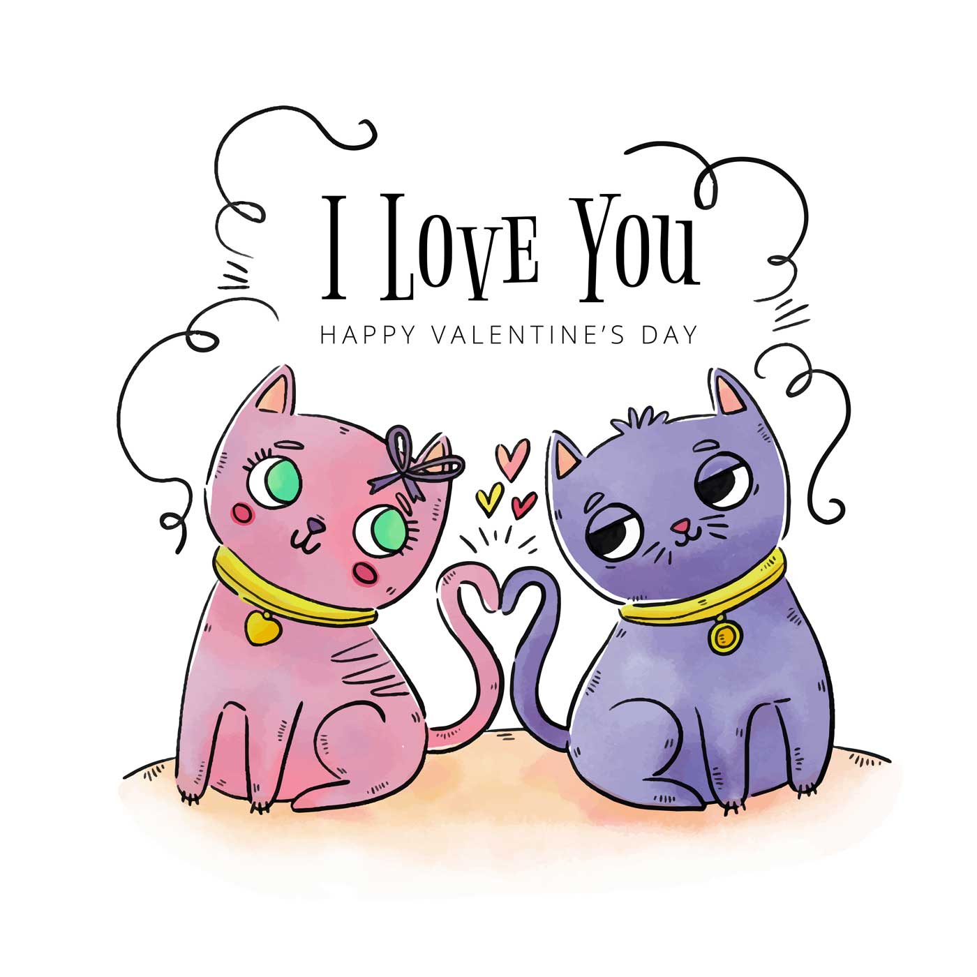 Cute Couple Cat In love To Valentine's Day 173005