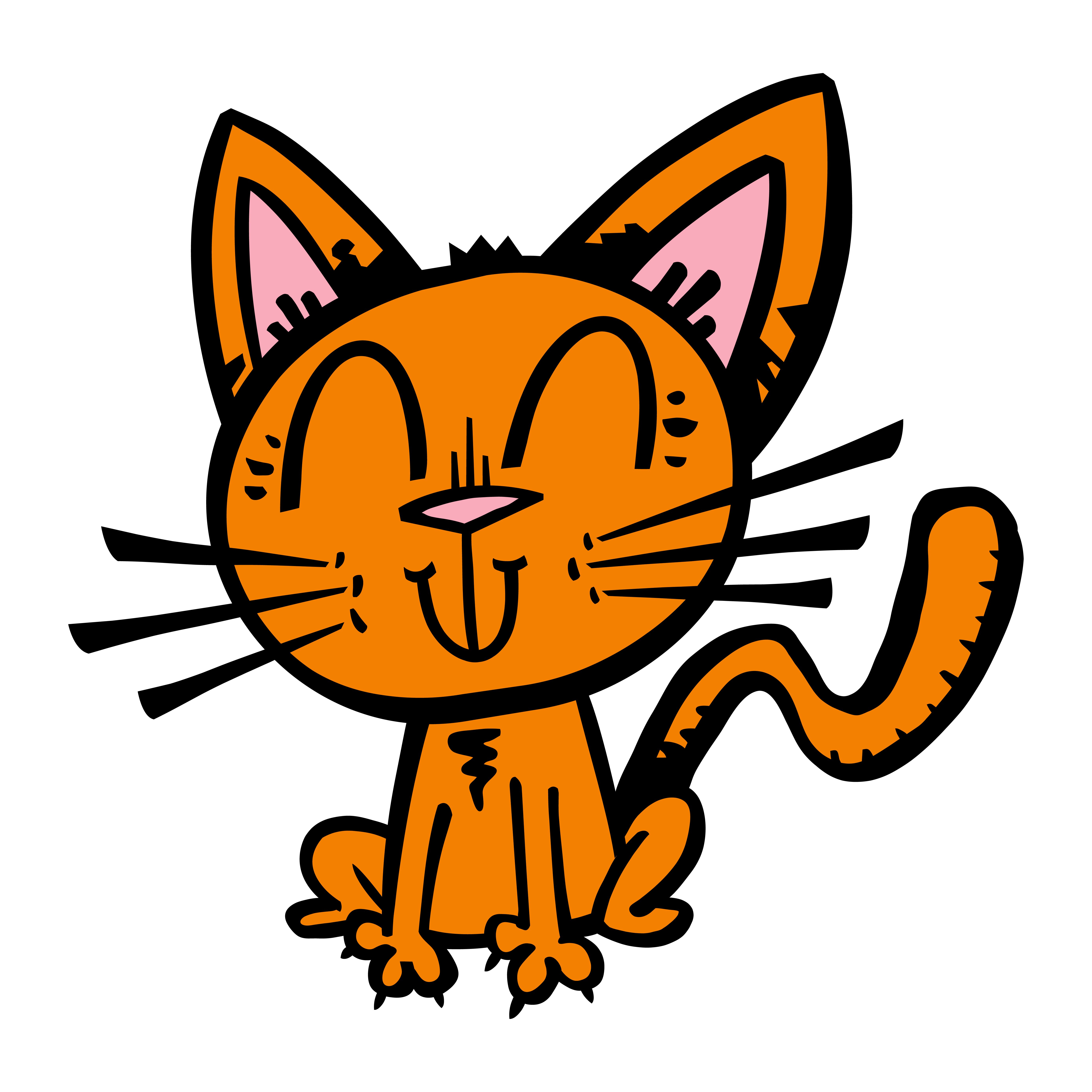 Cute Happy Friendly Cartoon Cat 544436 Download Free