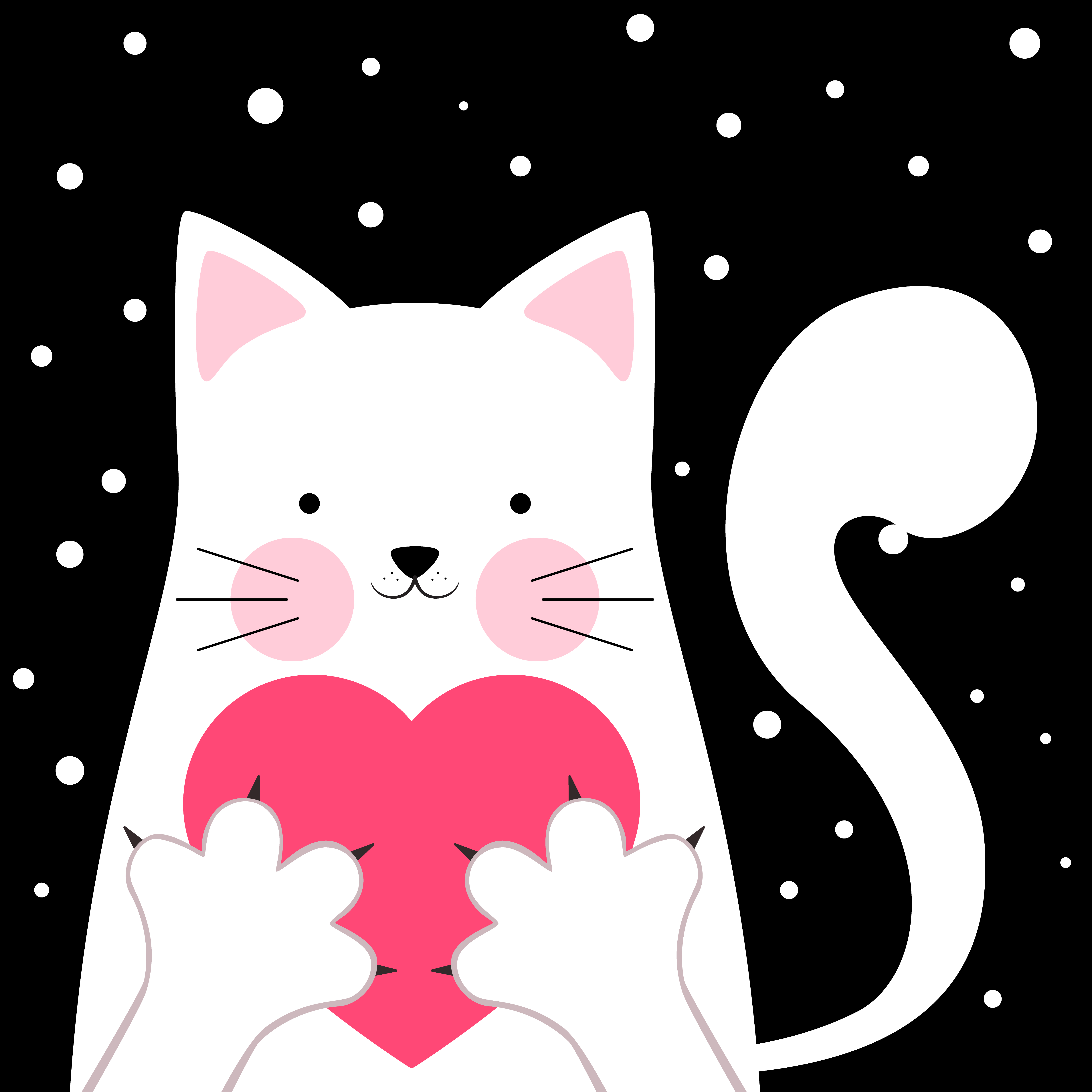Funny, cute cat. Love illustration 625066 Vector Art at
