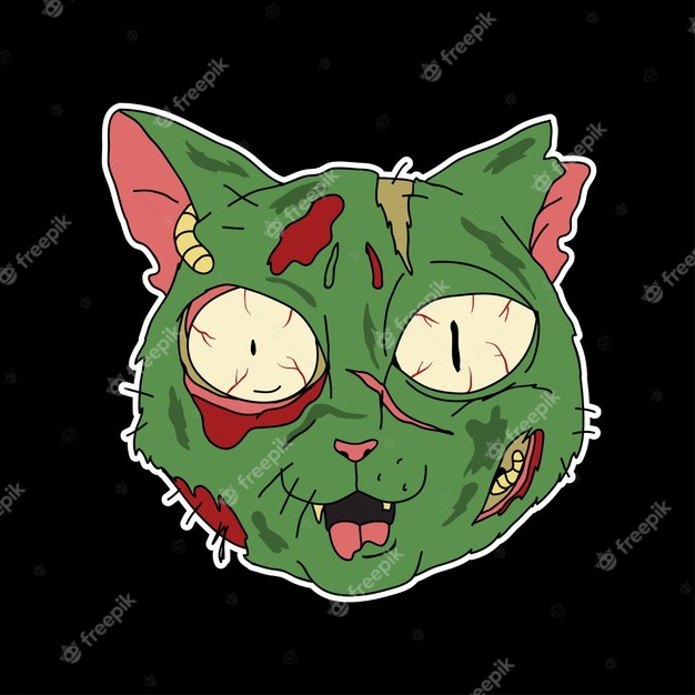 Premium Vector Zombie cat cartoon